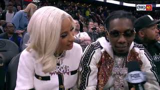 Cardi B and Offset give funny interview at Atlanta Hawks game [upl. by Ityak]