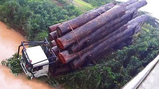 Dangerous Fastest Crazy Logging Wood Truck Fails Extreme Truck Fail amp Total Idiots At Work Fails [upl. by Eniamej430]