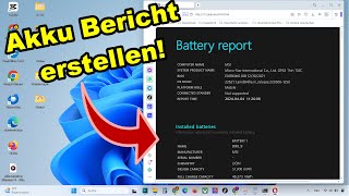 Akku Bericht in Windows 11  Akkuzustand prüfen und anzeigen [upl. by Ainolopa]