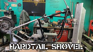 How to weld on hardtail a shovelhead frame chopper build Part 1 [upl. by Acirtap]