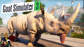 UN Rhinocéros albinos et une baleine carrée  Goat Simulator 3 6 [upl. by Griggs]