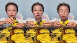 Mukbang ASMR show sweet cake fried noodles roasted pork with rice★ Eating [upl. by Eliam470]