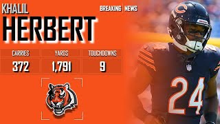 𝐁𝐑𝐄𝐀𝐊𝐈𝐍𝐆 𝐍𝐄𝐖𝐒 Bears Trade Khalil Herbert To Cincinnati Bengals  2024 NFL Season [upl. by Brunn]