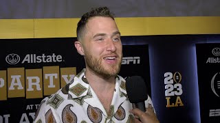 Mike Posner quotIm A Sprout Enthusiastquot  ESPN and CFP’s Allstate Party at the Playoff Los Angeles [upl. by Eerb944]