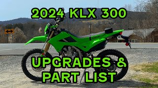 2024 KLX 300 WORK PART LIST AND UPGRADES [upl. by Musser]