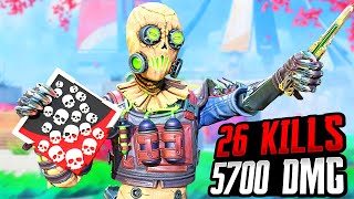 SOLO OCTANE amp 26 KILLS  5700 DAMAGE WAS INCREDIBLE Apex Legends Gameplay Season 20 [upl. by Hittel]