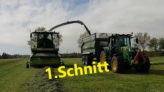 Der erste Schnitt 2024 mit Claas Jaguar John Deere [upl. by Riek351]