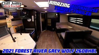 2021 Forest River Grey Wolf 26DBHBL Black Label Edition Bunkhouse Travel Trailer [upl. by Audris]