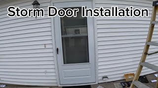 Andersen 300 Series Storm Door Installation start to finish [upl. by Akerdna]