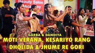 Garba Dance performance  Moti Verana Dholida Kesariyo Rang Jhume Re Gori  Dandiya 2023 [upl. by Rotciv51]