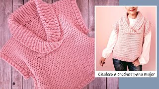 Chaleco FÁCIL a crochet para mujer ¡Paso a paso [upl. by Redienhcs504]