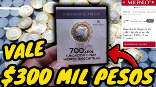 Esta moneda de 20 pesos vale hasta 300 MIL PESOS moneda de doble aguila numismatica coins [upl. by Scheers]