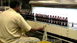 Thums Up factory in India aerated drinks being bottled [upl. by Clayborne]