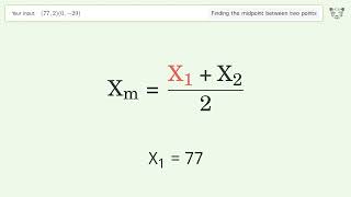 Find the midpoint between two points p1 772 and p2 029 StepbyStep Video Solution [upl. by Yeblehs284]