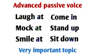 Advanced passive voice  Advanced structure of passive voice  passive of intransitive verbs [upl. by Nnairek]