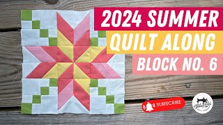 Summer Quilt Along Block 6  Step by Step free quilt tutorial quilting [upl. by Kcired706]