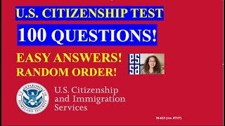 2022  100 Civics Questions 2008 version for the US Citizenship Test 2 [upl. by Beitch]