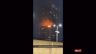 Another tower block fire in London last night 1 UK 28June2024 [upl. by Bultman]