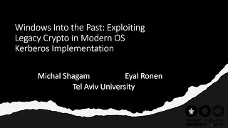 USENIX Security 24  Windows into the Past Exploiting Legacy Crypto in Modern OSs Kerberos [upl. by Murial]