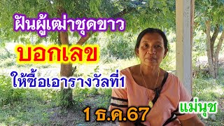 ฝันผู้เฒ่าชุดขาว บอกเลข ให้ซื้อเอารางวัลที่1 แม่นุช 1 ธค67 [upl. by Meldoh]