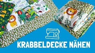 Krabbeldecke nähen  einfache Nähanleitung für eine Patchwork Babydecke [upl. by Enimajneb]