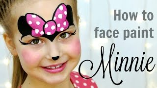 quotMinnie Mousequot Face Painting Tutorial — Fast amp Easy Makeup for Kids [upl. by Aromat397]