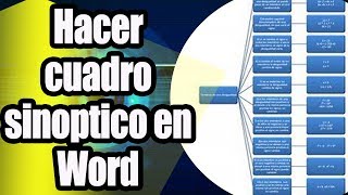 Como hacer un cuadro sinoptico en word [upl. by Thar940]