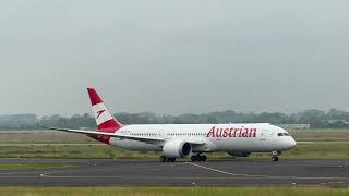 Austrian Airlines Dreamliner Boeing 7879 OELPM taxiing [upl. by Einnaj]