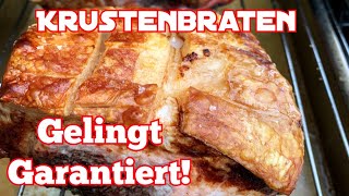 Krustenbraten mit krosser Schwarte aus dem Gasgrill [upl. by Aiksa]