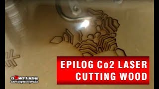 Epilog CO2 Laser cutting 3mm wood [upl. by Lativa222]