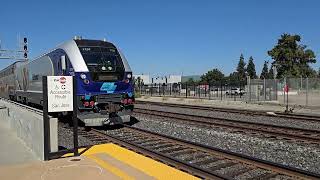 Amtrak Capitol Corridor 729 at Santa Clara Station with CDTX 2124 SC44 and 8310 Cab Car [upl. by Eldnik]