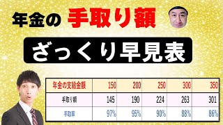 ざっくり金額が分かる！年金の手取り額 早見表 [upl. by Incrocci951]