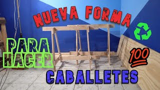 hacer CABALLETES desarmables con pallets NUEVO METODO 📐🔨😜 [upl. by Frangos805]