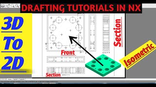 Drafting Tutorials in NX  3d se 2d kaise kare  Drawing kaise Bnaye  drawing  nx  3d [upl. by Doralynn]