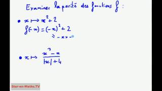 1ère S Fonction paire ou impaire  Étude de la parité de deux fonctions [upl. by Eleph]