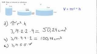 Volum og overflaten av en sylinder samt kubikk og liter [upl. by Paterson221]