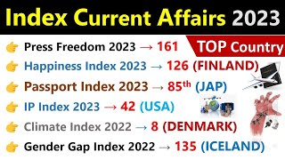 Index 2023 Current Affairs  सूचकांक 2023 Current Affairs  Most Imp Index Current Affairs 2023 [upl. by Mullins]