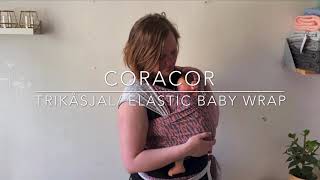 Coracor trikåsjal  Elastic Baby Wrap with newborn  Baby Wrap tutorial Swedish subtitle [upl. by Nylirad795]