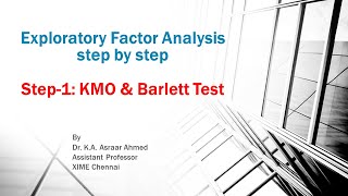 Exploratory Factor Analysis Step 15  KMO amp Barlett Test Business Analytics for MBAPGDM [upl. by Gytle]