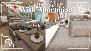 modern aesthetic cafe with apartment ꒰ build amp tour ꒱ bloxburg  itapixca builds [upl. by Einna813]