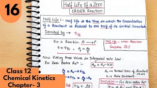 16 Half life of zero order reaction class12 Chemical kinetics Class12 neet jee class12 cbse [upl. by Lizbeth]