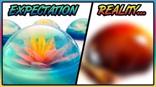 I Tried To Make Gelatin Art Cakes  Expectation vs Reality Baking [upl. by Nosittam]