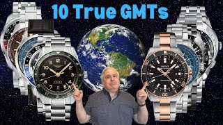 Comparing 10 desirable mid priced TRUE GMT watches for you to consider [upl. by Imarej]