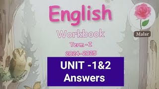 3rd std term1 English workbook Unit1 amp 2 key answers202425 [upl. by Hoenack]