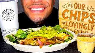 ASMR Chipotle Bowl Mukbang BIG BITES Chips Guacamole Beans Jerry Eating No Talking Mouth Sounds [upl. by Namien167]