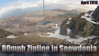 Gopro 80mph longest zipline in Europe Zip World UK Snowdonia Wales [upl. by Atul79]