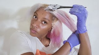 Finally Bleaching The Roots Of My Natural Hair Bleaching Natural Hair [upl. by Meerek310]