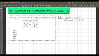 EXAMEN DE ADMISIÓN PREG 38 UNALM 2022 2 [upl. by Derwon]