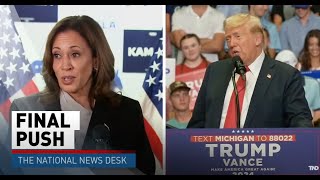 Trump Harris make final push to voters less as Election Day countdown reaches final hours [upl. by Llecrad]