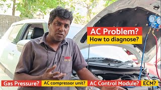 AC problem  How to diagnose  ECM fault  AC gas pressure low  AC control unit fault  ECM [upl. by Nataniel]